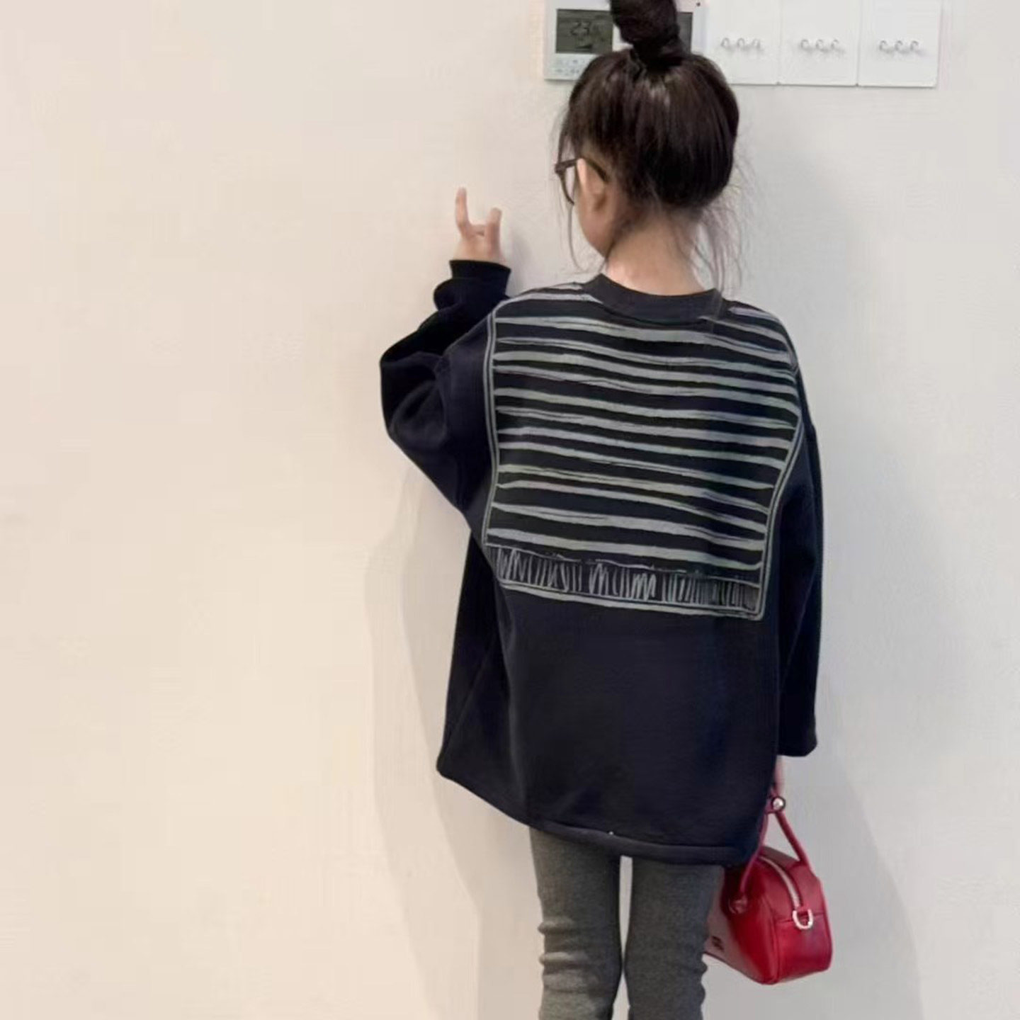 女童秋冬加绒卫衣套装童装新款女孩洋气中长款卫衣外套打底裤两件,淘宝优惠券,粉丝福利购,淘宝优惠卷