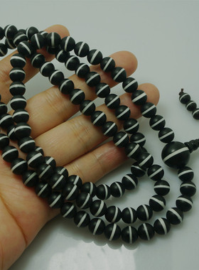 藏风馆西藏 8毫米108颗一线天珠佛珠 念珠 脖挂 手持多圈手串