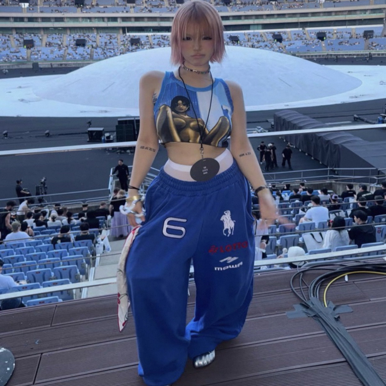 Mowalola LEARL 重磅天使战马刺绣束脚裤 Baggy 休闲阔腿运动卫裤,淘宝优惠券,粉丝福利购,淘宝优惠卷