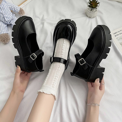 粗跟厚底萝莉玛丽珍单鞋女2025春季新款百搭英伦复古小皮鞋jk鞋子 - 图2