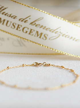 轻奢迷你纯银金豆豆百搭圆珠链