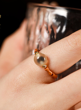 禅木匠溏心玛瑙竹节戒指