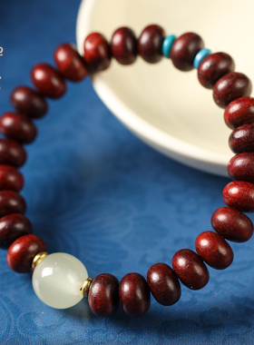 禅木匠檀木夜明珠算盘珠手链