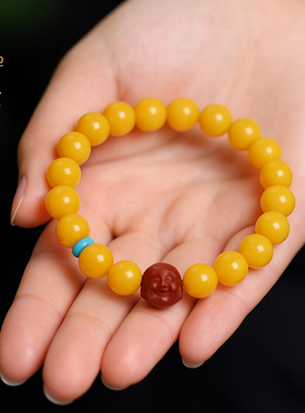 【鹊喜来】天然鸡油黄蜜蜡手串