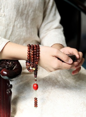 禅木匠海南黄花梨蜜蜡手链