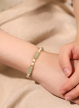 禅木匠东陵玉珍珠国风手链