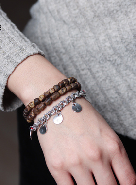 禅木匠【雾山五行】天然海南莺歌绿棋奇楠沉香手串方珠银饰女手链