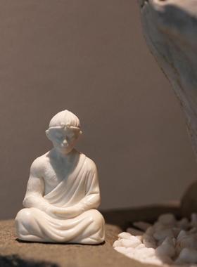 禅木匠鹿角孙悟空摆件