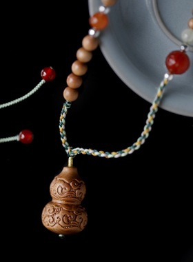 禅木匠老山檀香木祥云福禄吊坠