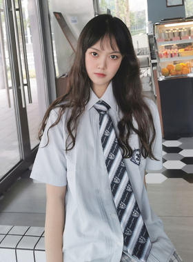 原创领带女手提花蓝色潮jk制服