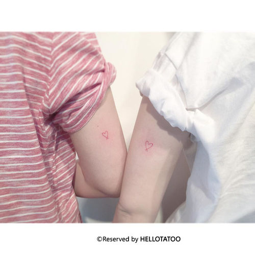 七彩爱心少女心纹身贴防水女持久脚踝手指桃心线条逼真泫雅风刺青 - 图2
