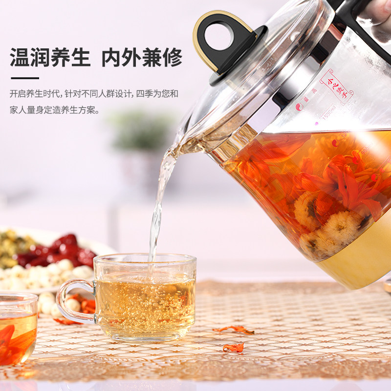 韩国现代全自动加厚玻璃电煮养生壶 hyundai小泥人养生壶/煎药壶