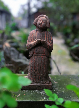 空间石雕人物明清浮雕装饰摆件