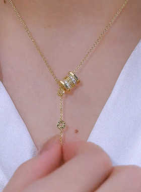 镶钻小蛮腰流苏项链不掉色锁骨链