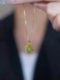 Green Hetian jade transfer bead necklace titanium steel does not fade
