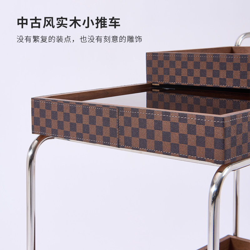 格菲莉中古风可移动小推车带轮创意沙发边几客厅家用复古收纳茶几,淘宝优惠券,粉丝福利购,淘宝优惠卷