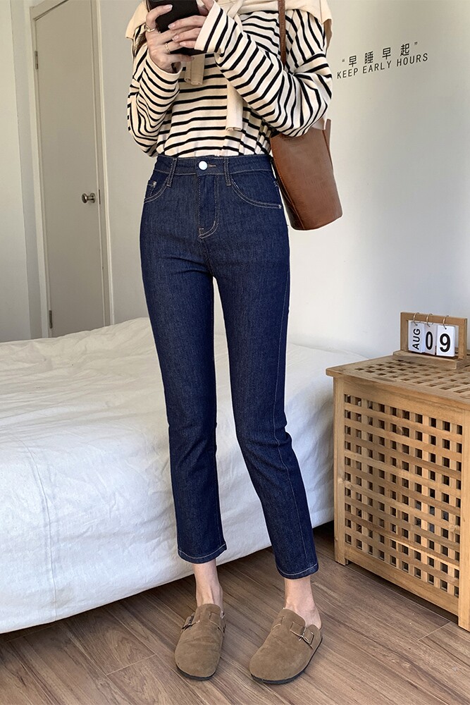 大码女装秋季新款高腰直筒牛仔裤2023年显瘦胖妹妹韩版九分烟管裤,淘宝优惠券,粉丝福利购,淘宝优惠卷