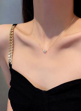 义乌市韩爵饰品厂韩国新款轻奢小众钛钢项链女高级设计感锆石蝴蝶