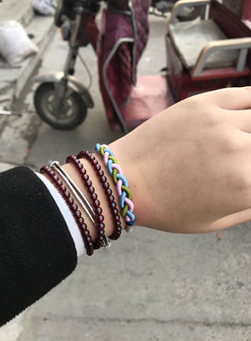 混搭精编原创情侣红绳手链手环