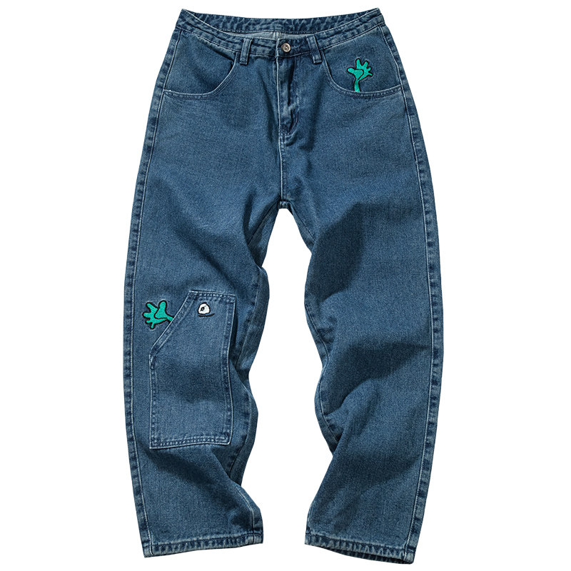 港风男宽松直筒ins网红慵懒牛仔裤 ccmkhf牛仔裤