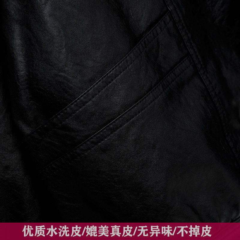 短款宽松2021年春秋新款韩版皮夹克 简卡璐皮衣