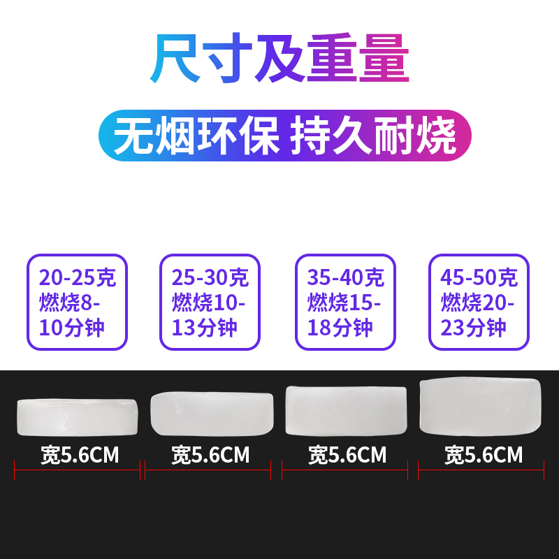 酒精块固体蜡燃料干锅火锅固体酒精家用耐烧无烟木炭烧烤点火助燃 - 图1