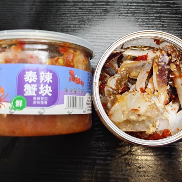 顺丰包邮即食生呛蟹块甜辣蟹辣酱蟹块梭子蟹泰式蟹块生食海鲜350g-图0