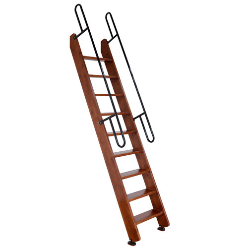 实木家用阁楼楼梯上下床梯铁艺扶手梯室内复式楼梯实木楼梯踏步板 - 图3