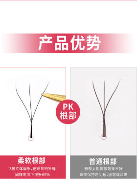三叶草3d仙朵开花睫毛美睫嫁接睫毛0.04软毛3朵睫毛美睫店专用