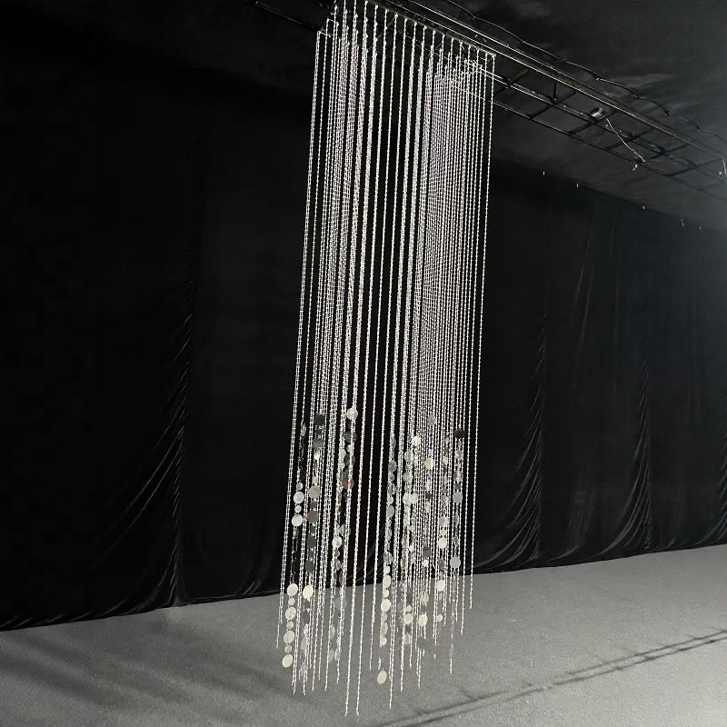 新款婚庆道具亚克力成品亮片挂件珠帘若汐韩式婚礼堂道具背景吊顶 - 图0