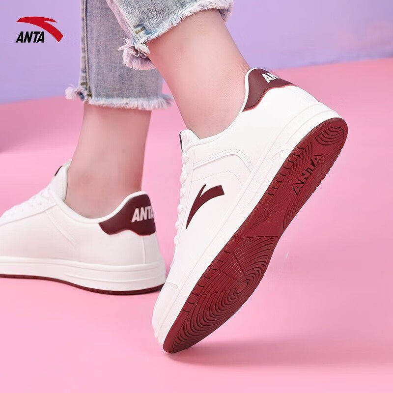 安踏板鞋女鞋2025冬季新款低帮休闲鞋子小白鞋初中生轻便运动鞋女,淘宝优惠券,粉丝福利购,淘宝优惠卷