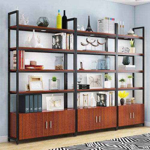 多层置物架落地书架家用储物柜收纳架文件柜铁艺陈列架展示柜货架 - 图0