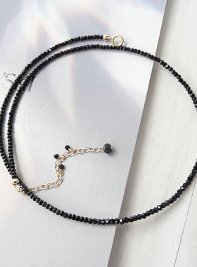 黑色水晶项链超闪送女友生日礼物