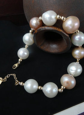 天然强光送女友森系珍珠手链