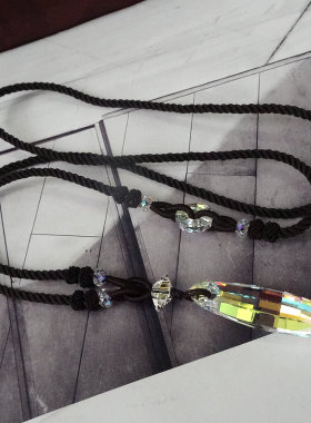 心中有你项坠水晶水晶毛衣链