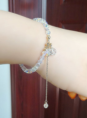 小众森系甜美风包金礼物水晶手链