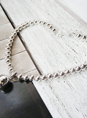 S925银串珠银饰银珠子手串复古民族风转运珠手链手镯闺蜜女生礼物