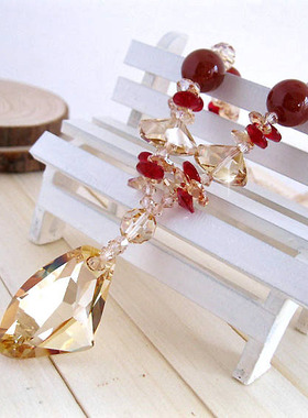 水晶长款玛瑙日韩风挂坠时尚饰品