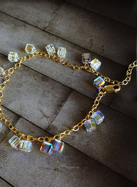 浪漫方糖首饰品学生水晶手链