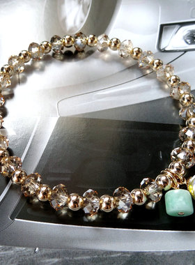 水晶甜美风韩版首饰品单圈手串