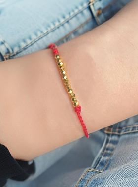 爆闪蹦迪珠红绳手链女新中式同款