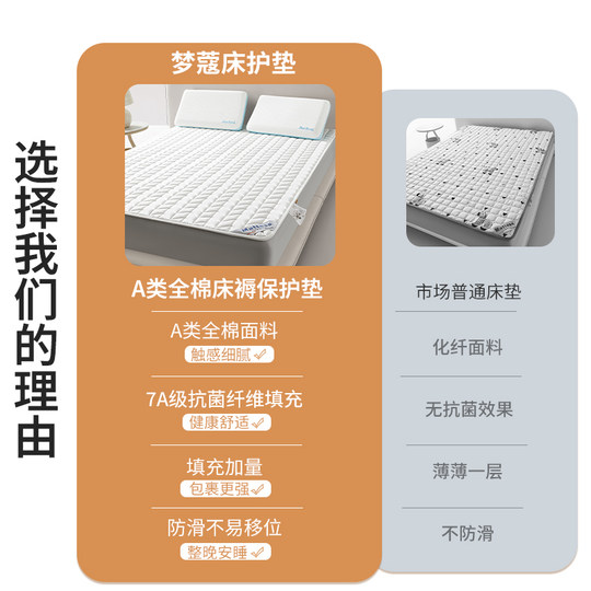 Mengkou antibacterial cotton bed pad is machine washable