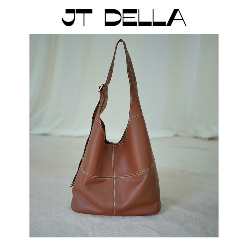 头层牛皮大容量真皮包托特腋下单肩包个性百搭宽肩带斜挎包女士,淘宝优惠券,粉丝福利购,淘宝优惠卷