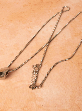 REDO轻奢银色水滴毛衣锁骨链