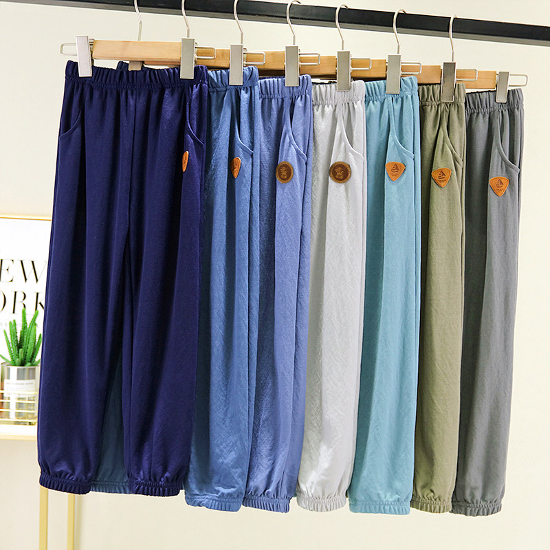 男童棉麻防蚊裤子夏季薄款儿童中大童冰丝网眼运动休闲女童灯笼裤,淘宝优惠券,粉丝福利购,淘宝优惠卷