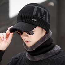 Golf men with peak outdoor autumn and winter with fluff wire cap thickened warm knit cap neck collar