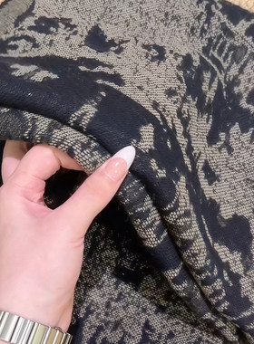 江南风复古印花双面保暖斗篷披肩