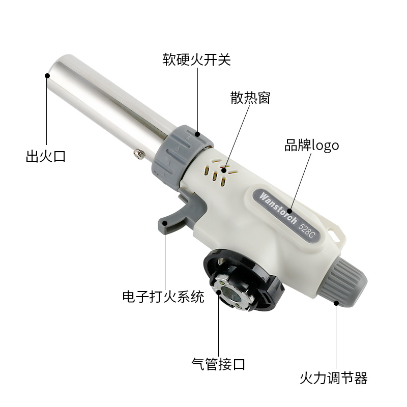 卡式气烘焙喷火枪头烧烤点火器烧猪毛喷枪喷火器焊枪喷灯焊接喷头-图2