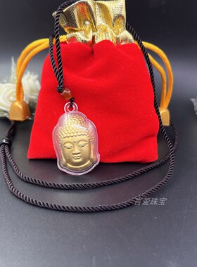 金佛祖吊坠3D金佛头佛像项坠男女挂饰银锁挂件保险银行会销小礼品