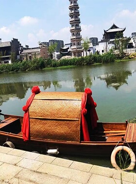 仿古乌篷船电动装饰道具观光游船